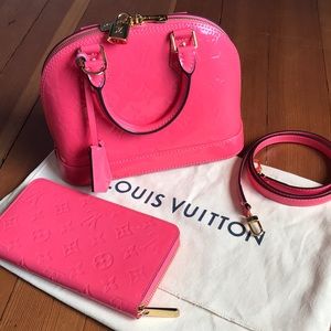 Louis Vuitton pink Alma BB purse